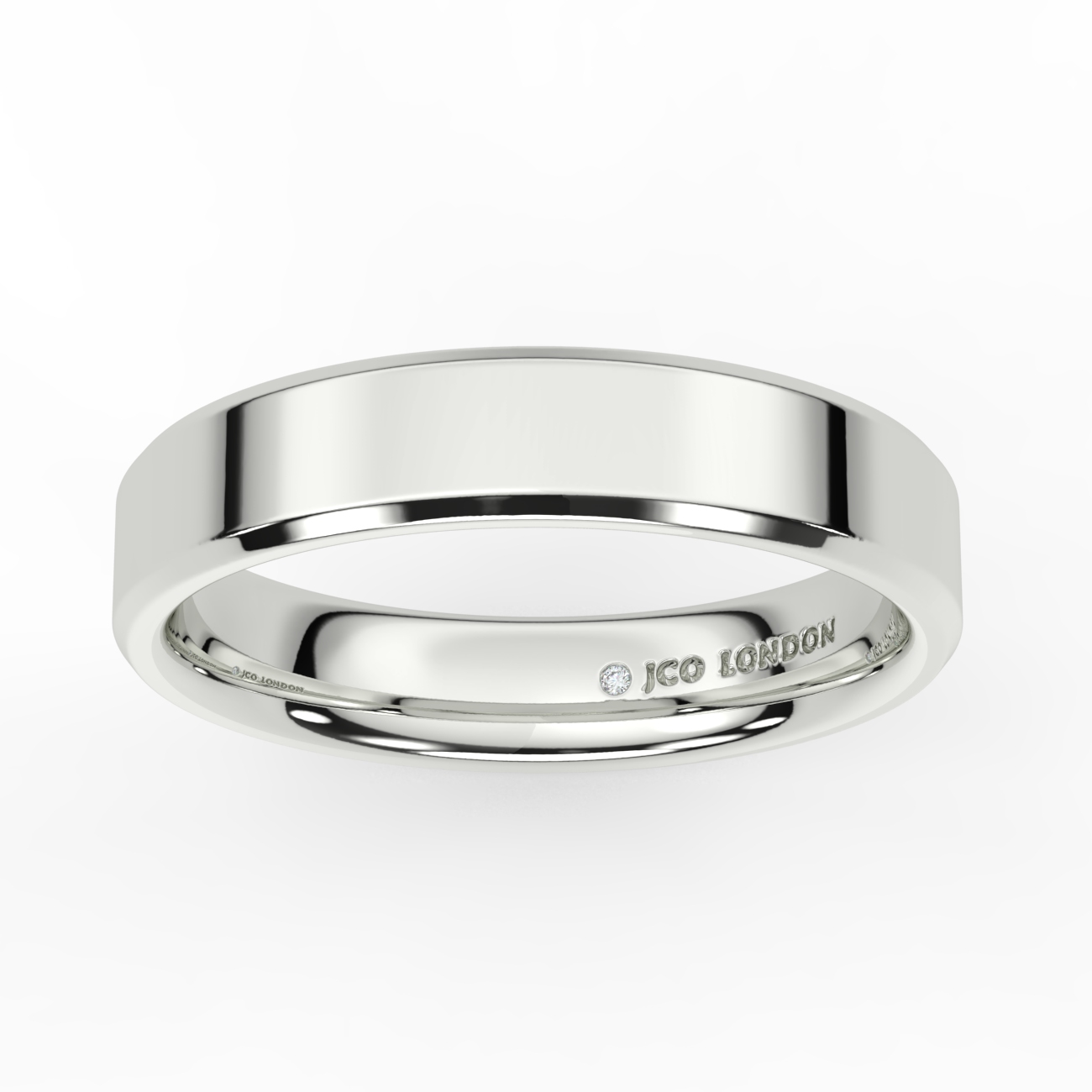 Flat Court Bevel Plain Wedding Band