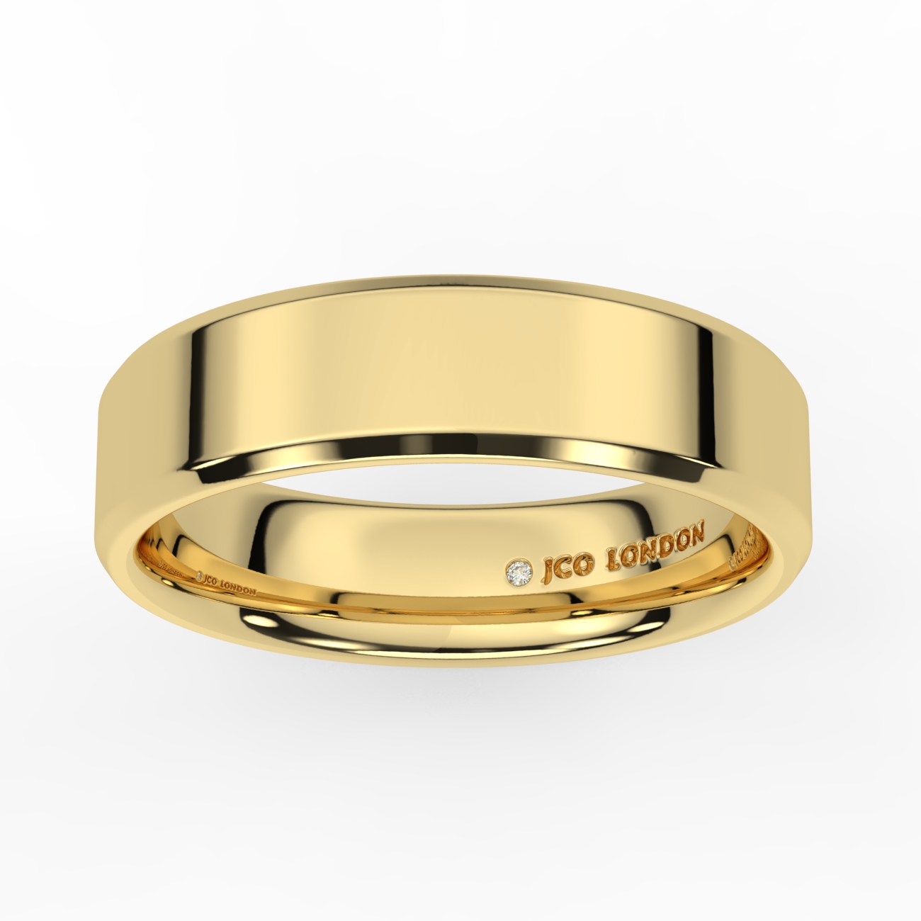 Flat Court Bevel Plain Wedding Band