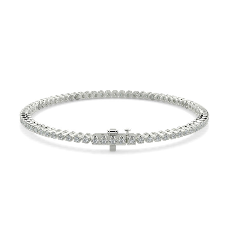 1 CT Lab Grown Daisy Diamond Tennis Bracelet Micro Set In Platinum