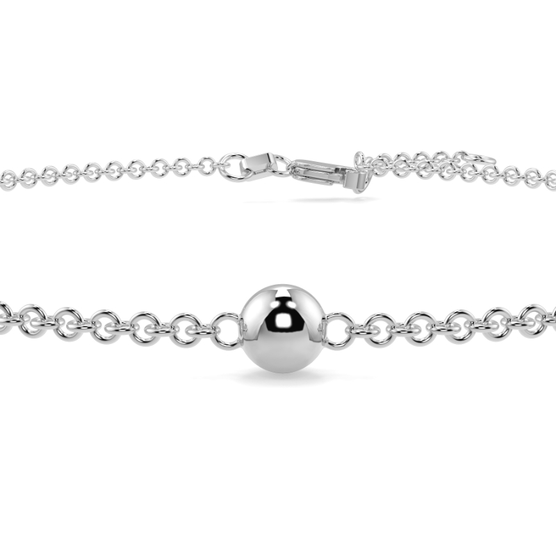 Lab Grown Gold Ball Chain Bracelet Micro Set In Platinum