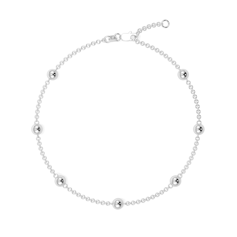 Lab Grown Gold Ball Chain Bracelet Micro Set In Platinum