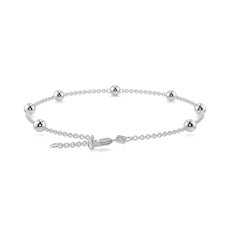 Lab Grown Gold Ball Chain Bracelet Micro Set In Platinum