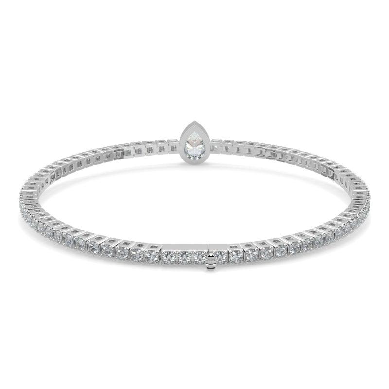 0.3 carat Lab Grown Single Pear, Tennis Bracelets Bezel Set/Claw In Platinum