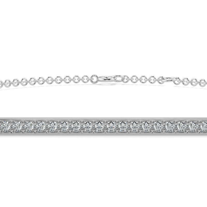 0.25 CT Lab Grown Dimaond Bar Pave Bracelet Pave Set In Platinum