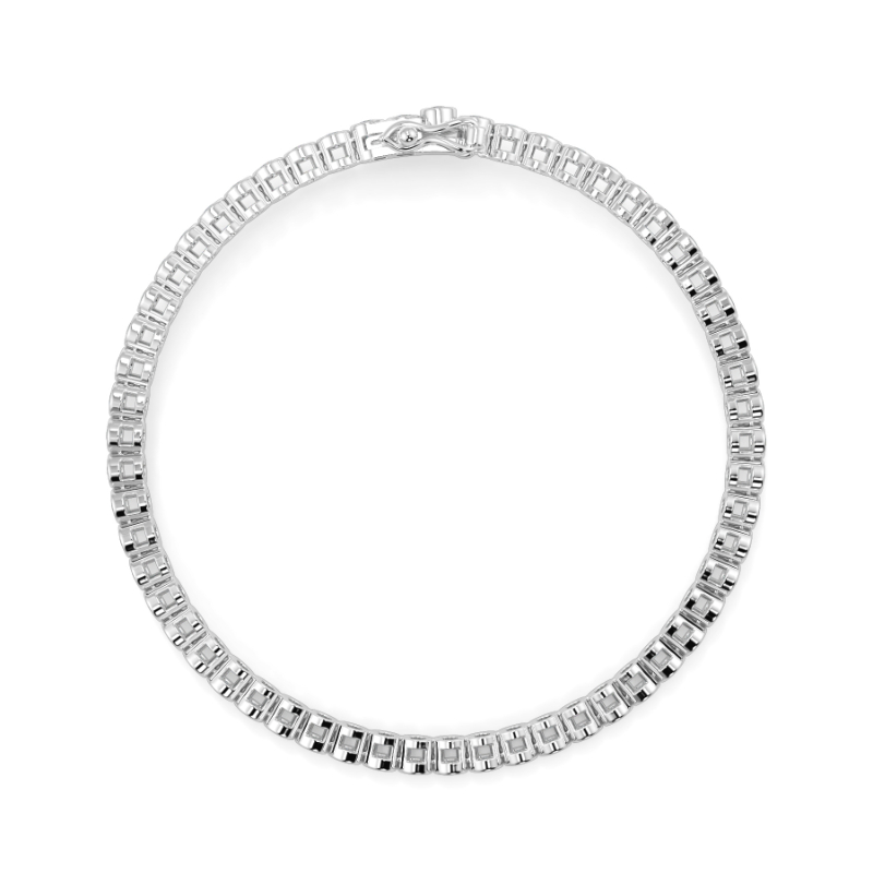 2 CT Lab Grown Classic Bezel Set Diamond Tennis Bracelet Bezel Set In Platinum