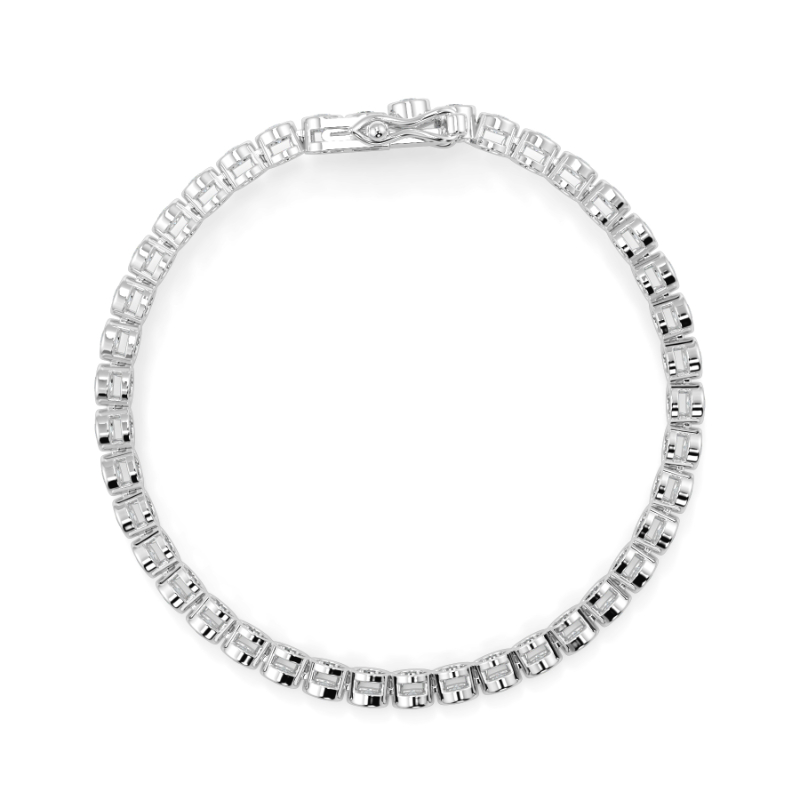 3 CT Lab Grown Classic Bezel Set Diamond Tennis Bracelet Bezel Set In Platinum