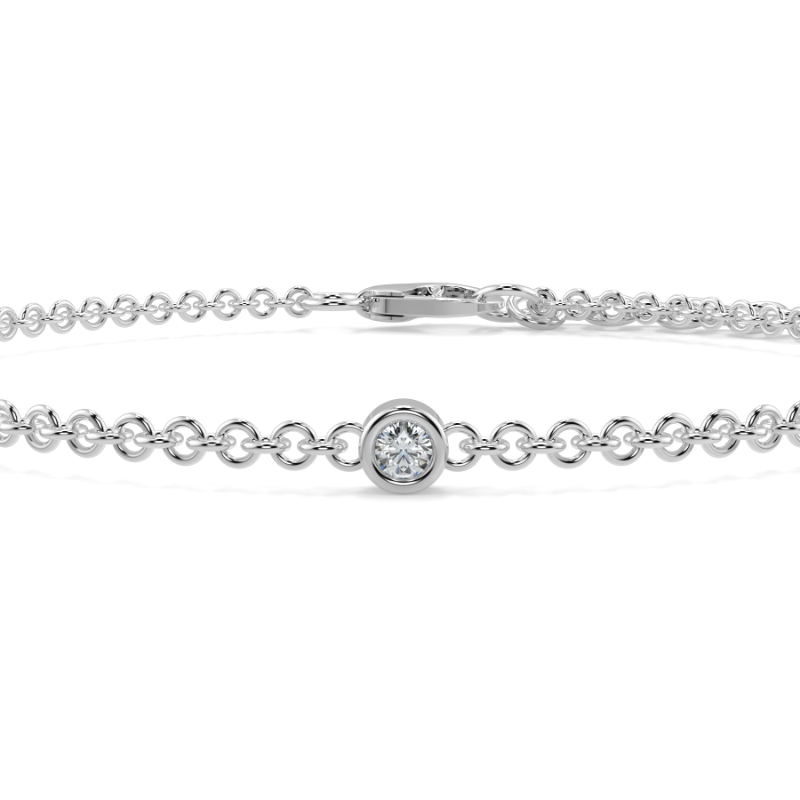 0.11 CT Lab Grown 5 Diamond Bezel Set Bracelet Bezel Set In Platinum