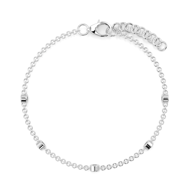 0.11 CT Lab Grown 5 Diamond Bezel Set Bracelet Bezel Set In Platinum