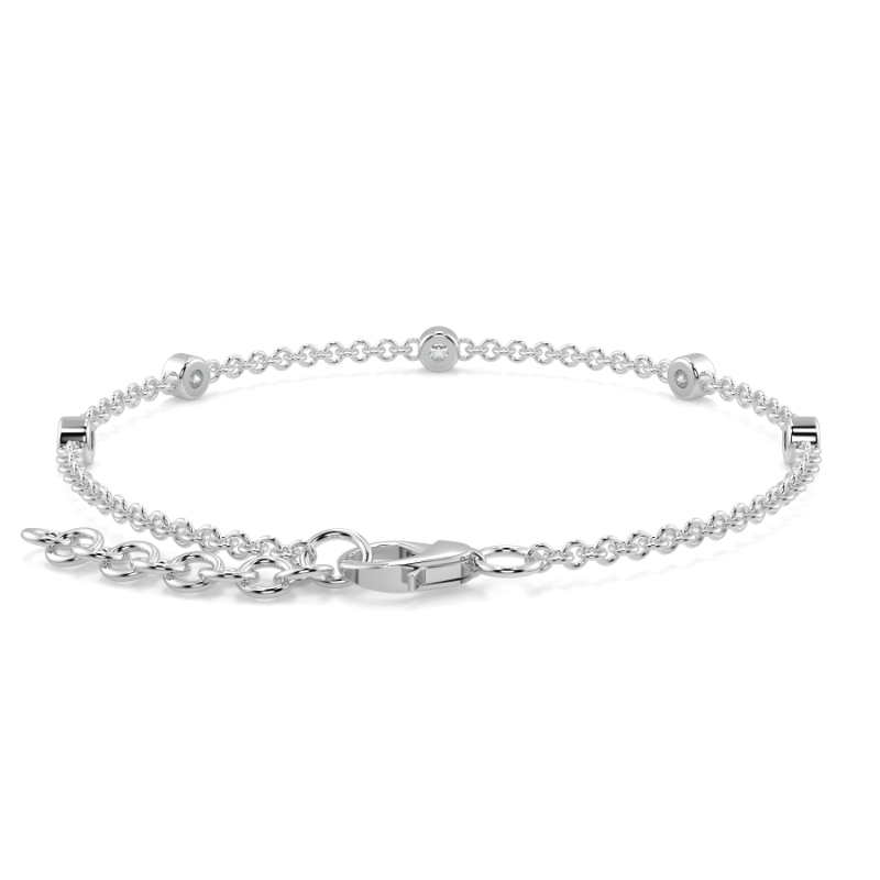 0.11 CT Lab Grown 5 Diamond Bezel Set Bracelet Bezel Set In Platinum