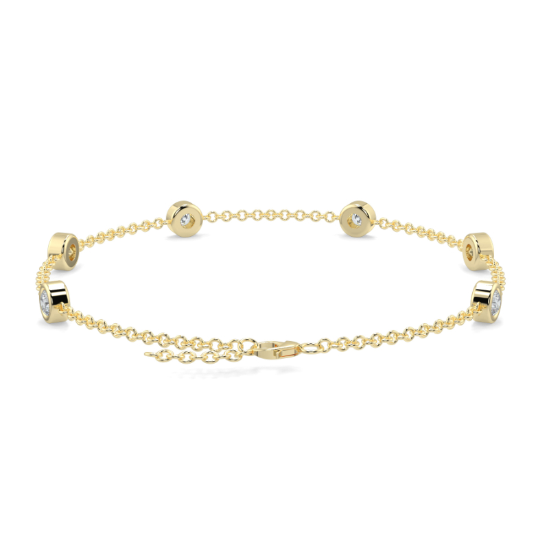 0.27 CT Lab Grown 6 Diamond Bezel Set Bracelet Bezel Set In 9K Yellow Gold