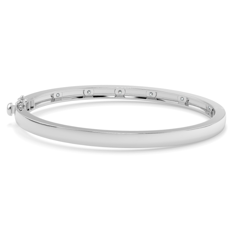 0.45 CT Lab Grown Diamond Bangle Shared Claw Set In 18K White Gold