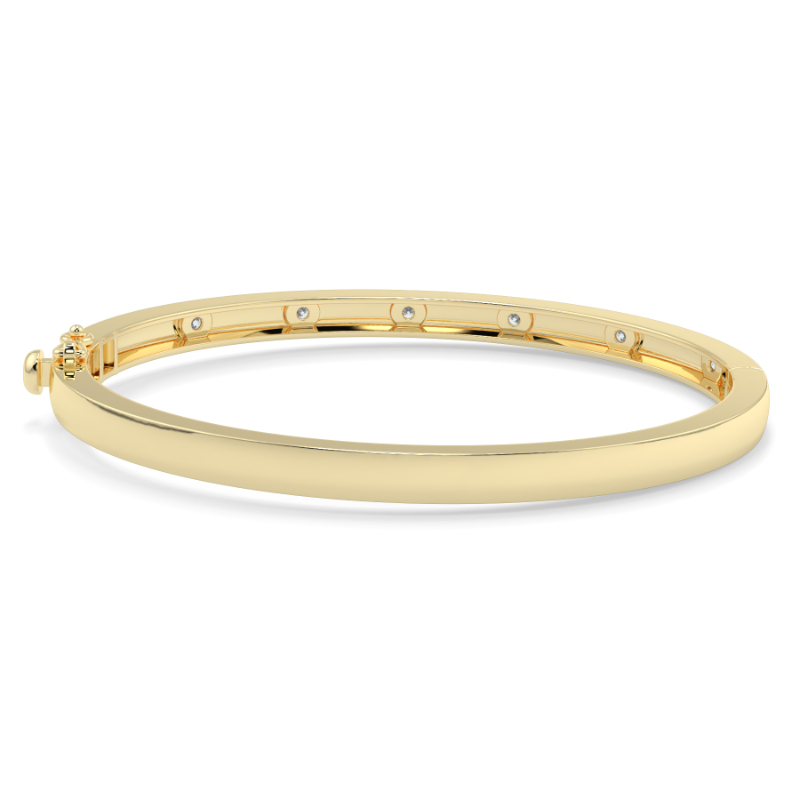 0.45 CT Lab Grown Diamond Bangle Shared Claw Set In 9K Yellow Gold