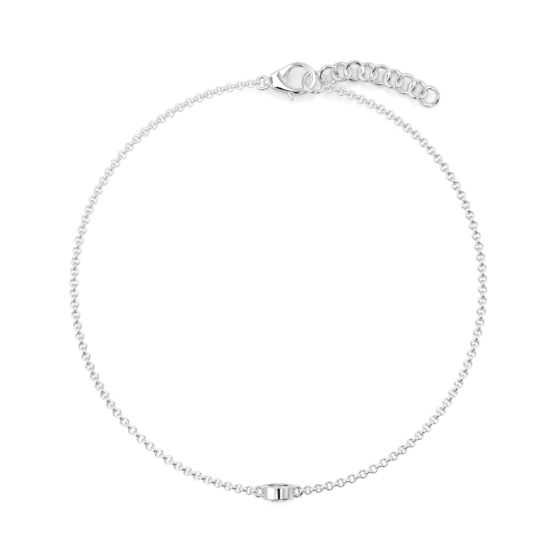 0.15 CT Lab Grown Round Diamond Chain Bracelet Bezel Set In Platinum