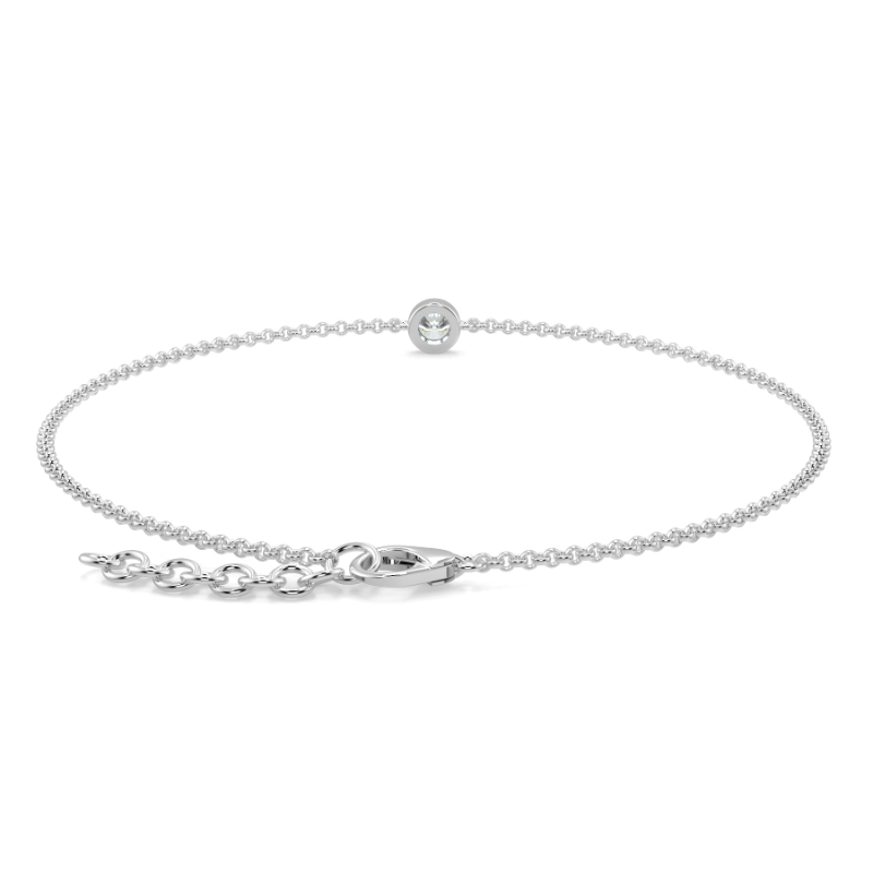 0.15 CT Lab Grown Round Diamond Chain Bracelet Bezel Set In Platinum