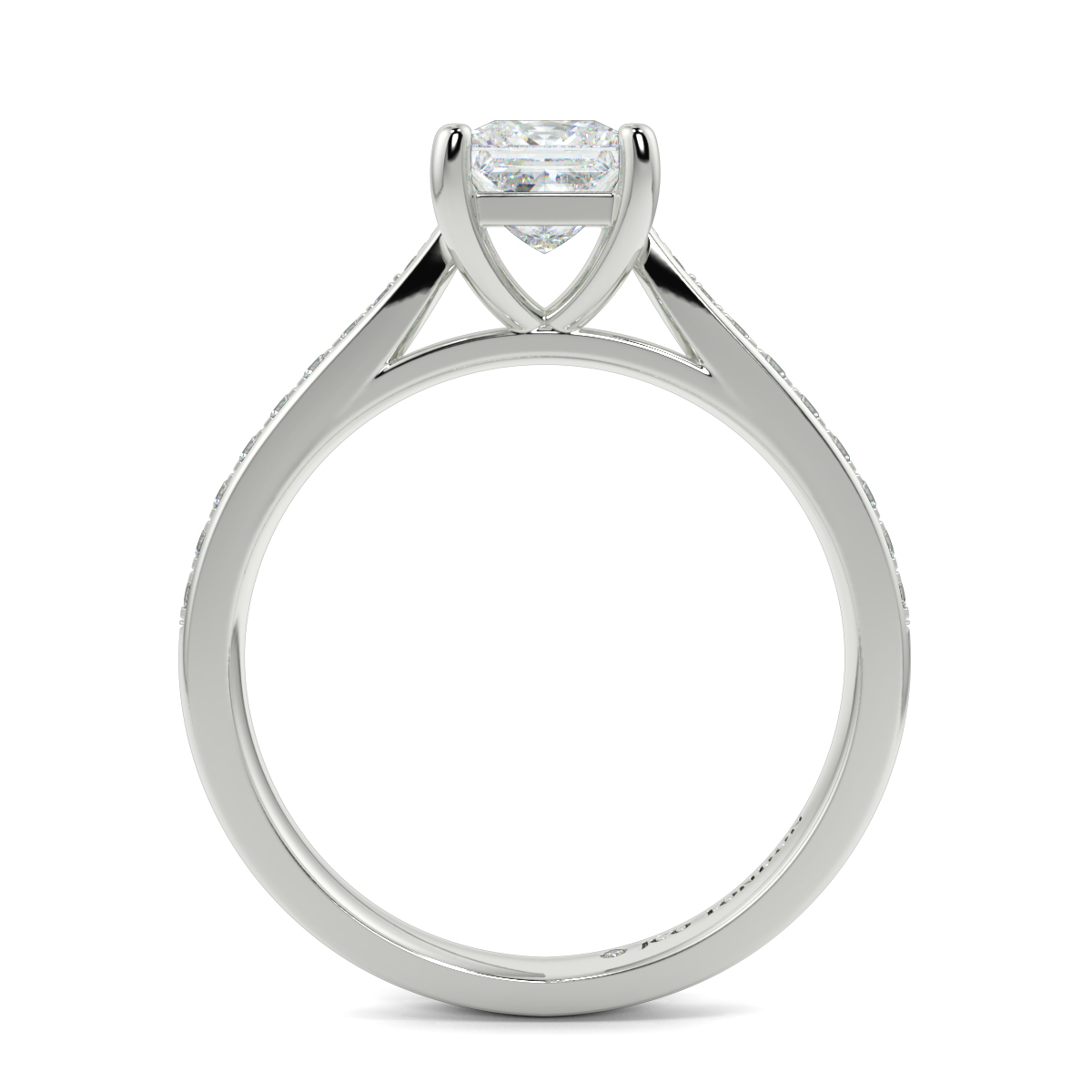 Princess Shoulder Diamond  Engagement Rings